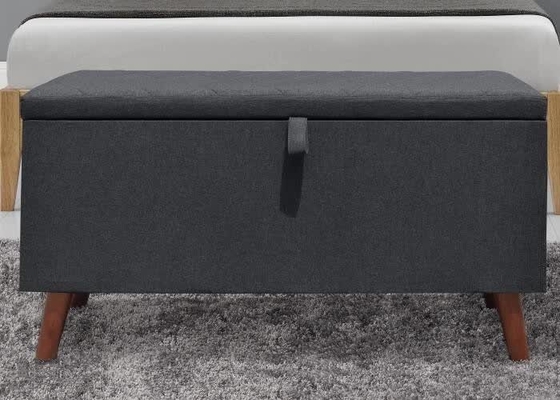 Tabouret pliable foncé de stockage de Grey Fabric Storage Ottoman Hidden