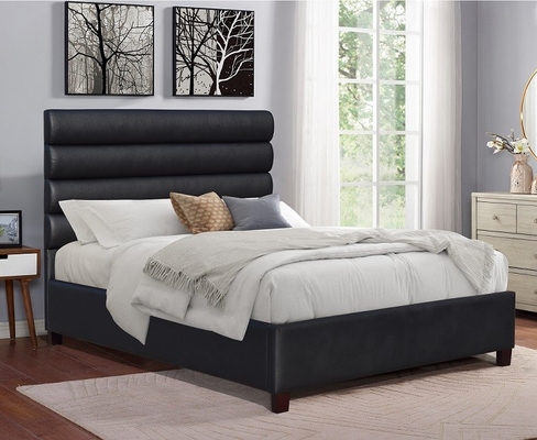 Le Roi tapissé par tissu de toile noir Size Bedroom Funiture du cadre 6ft de lit