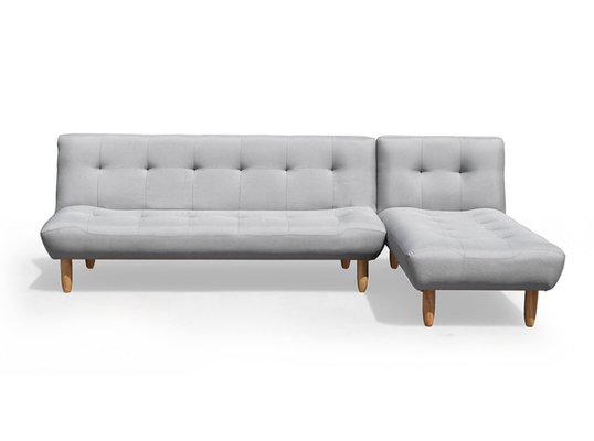 Convertible moderne tapissé par polyester gris-foncé se pliant de sofa-lit de futon de L