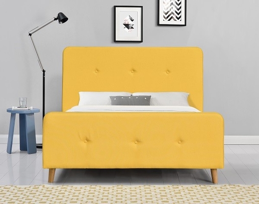 Fabricant de lit tapissé par tissu scandinave moderne de taille de la Reine de cadre de lit