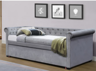 Daybed de Grey Colour Multifunctional Upholstered Trundle avec le stockage