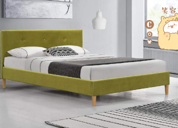 Taille écrasée verte de cadre de lit de plate-forme de velours double avec la vente en gros de tête de lit