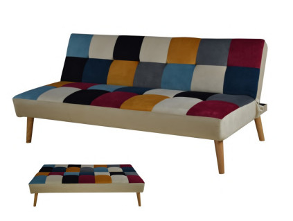 Ordre pliable d'OEM de Sofa Bed Accept de velours de salon coloré de tissu