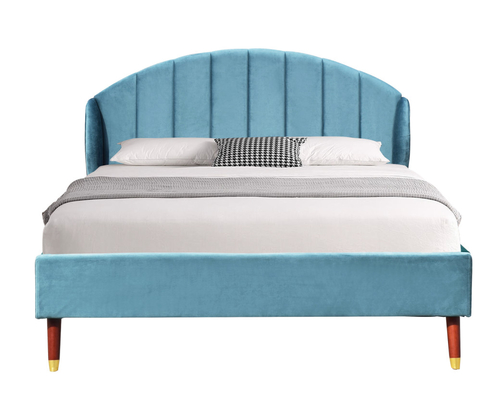 Blue Velvet a tapissé la tête de lit du Roi Bed With Minimalist