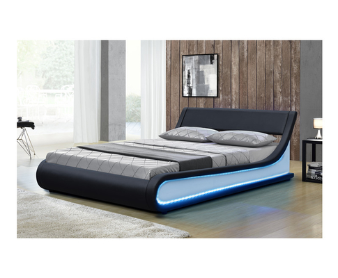 Cadre de lit de Sunny Faux Leather Gas Lift avec le stockage