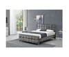 Cadre de lit de taille de Crystal Button European Style King avec le tissu de velours écrasé par tête de lit