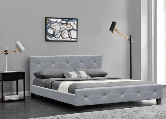 Lumière facile Grey Fabric Bed Frame du Roi Single Upholstered Bed d'Assemblée