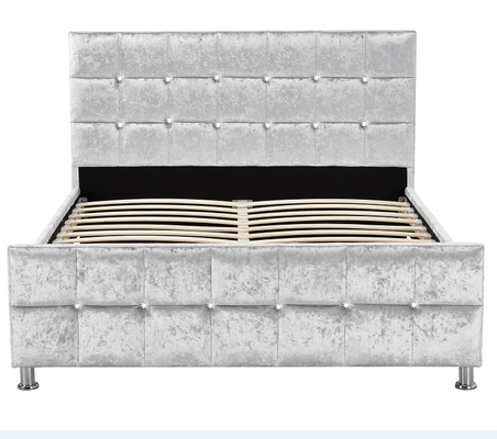 La double taille de plate-forme a écrasé le style européen de lit d'Ottoman de velours adapté aux besoins du client