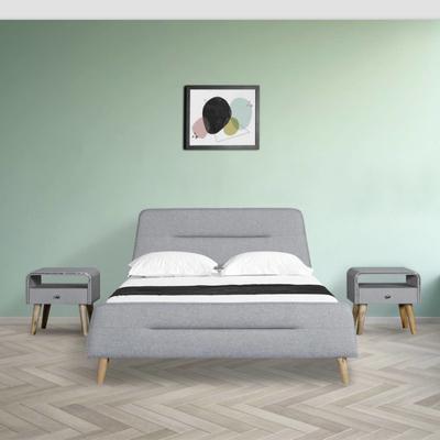 Lit de toile de tissu de tête de lit trapézoïdale