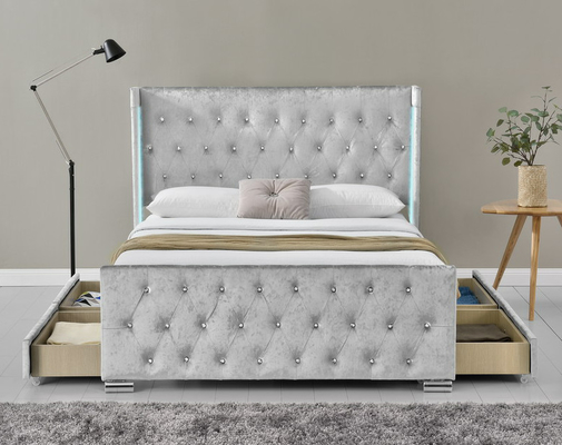 Cadre tapissé double par taille de lit de plate-forme