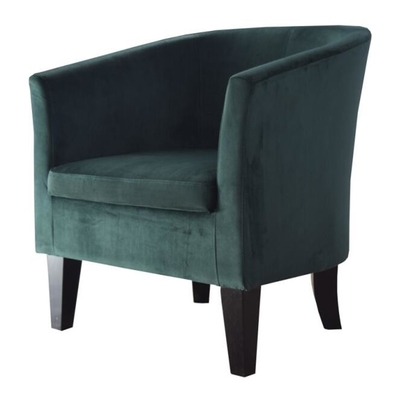 Fauteuil vert de velours de peluche