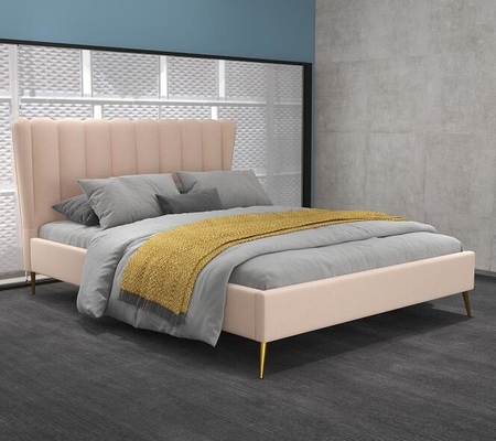 Haute catégorie de tissu de cadre de lit tapissée double par taille avec la tête de lit d'USB