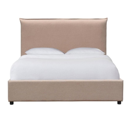 Tête de lit confortable matérielle de tissu de mousse de contreplaqué de cadre du Roi Size Upholstered Bed haute