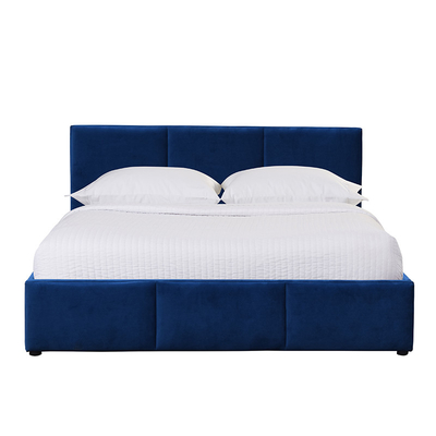 Blue Velvet a tapissé le Roi Size Plywood Material de lit de stockage d'ascenseur de gaz