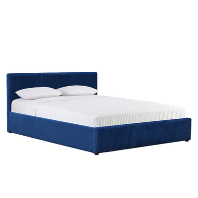 Blue Velvet a tapissé le Roi Size Plywood Material de lit de stockage d'ascenseur de gaz