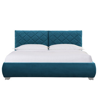 Ascenseur de gaz de double lit d'Ottoman de tissu de peluche de velours vers le haut de lit de chambre à coucher de stockage du double 4ft6