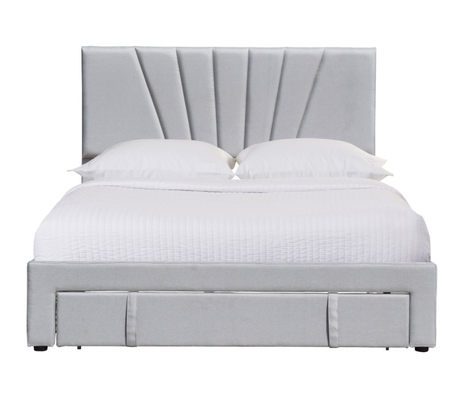 Cuir tapissé normal de tissu de lit de stockage ergonomique avec le tiroir