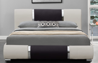 ODM d'OEM de Gray White de lumière de cadre tapissé par taille de lit de plate-forme de la Reine