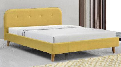 Cadre de Sunny Yellow Linen Fabric Bed tapissé avec la certification de la CE de tête de lit