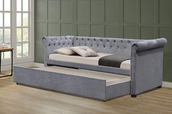 SUNNY European Upholstered Trundle Daybed matériel simple de contreplaqué de 90 x de 190Cm