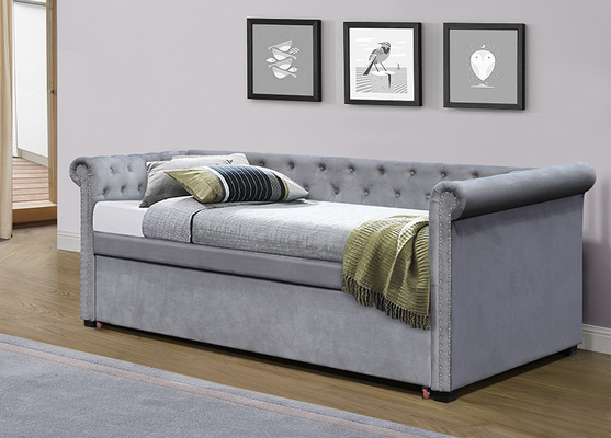 SUNNY European Upholstered Trundle Daybed matériel simple de contreplaqué de 90 x de 190Cm