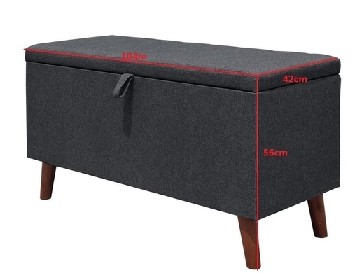 Tabouret pliable foncé de stockage de Grey Fabric Storage Ottoman Hidden