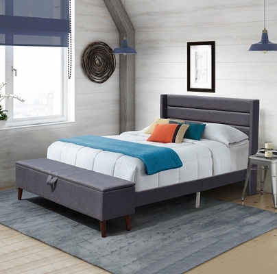 Bois durable Grey Slat de cadre du Roi Size Upholstered Bed d'Ottoman de stockage