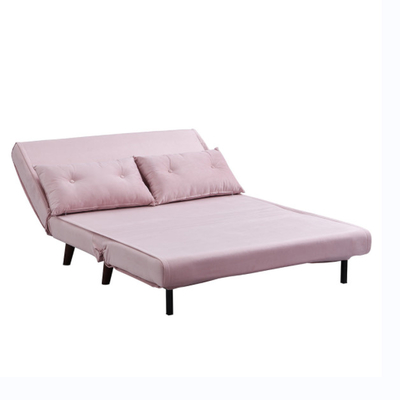 Tri velours rose tapissé pliable Sofa Bed Chair de Seater du Daybed 2 de roulette