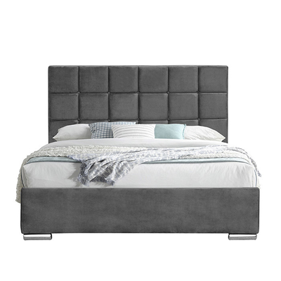 Lit foncé 140x190cm de Grey Velvet Queen Lift Storage avec élever le matelas