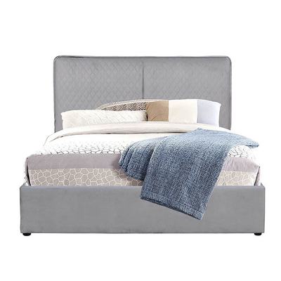 L'unité centrale légère de lit de stockage de Grey King Size Gas Lift garnissent en cuir avec la double tête de lit d'oreiller