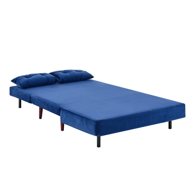 Tri Blue Velvet pliable a tapissé le Daybed 2 Seater retirent Sofa Bed