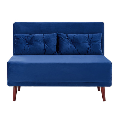 Tri Blue Velvet pliable a tapissé le Daybed 2 Seater retirent Sofa Bed