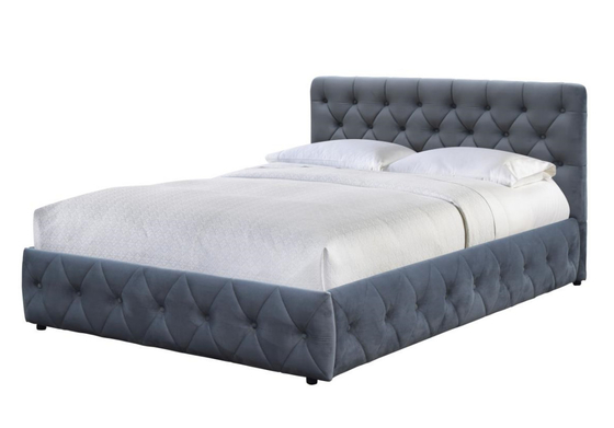 Lit de stockage grand de taille de cadre de lit d'Otman tapissé par velours de peluche pour la chambre à coucher