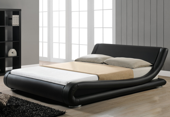 Cadre de lit capitonné Chesterfield de luxe tête de lit incurvée King Size