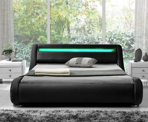 Cadre de lit capitonné Chesterfield de luxe tête de lit incurvée King Size