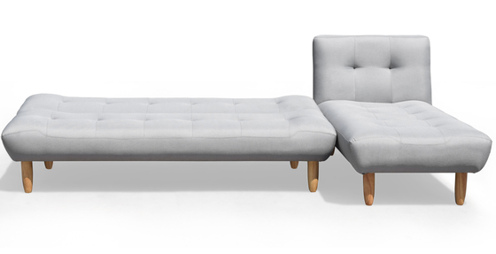 Pliage en forme de L Sofa Bed Blue/vente en gros lit de Grey Polyester Upholstered Modern Sofa