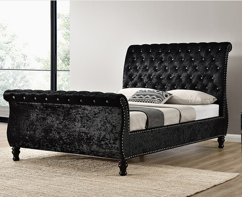 Cadre de lit capitonné capitonné à boutons Tête de lit de style Chesterfield King Size