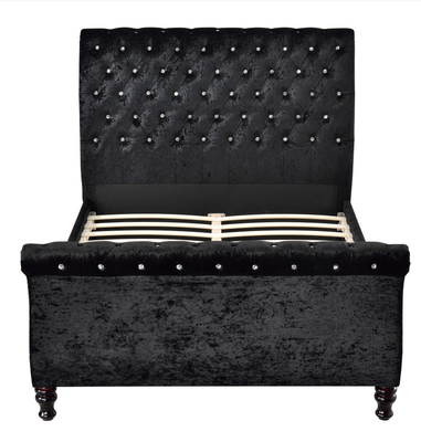 Cadre de lit capitonné capitonné à boutons Tête de lit de style Chesterfield King Size