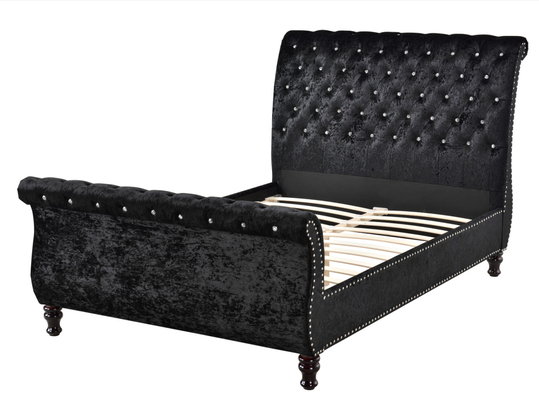 Cadre de lit capitonné capitonné à boutons Tête de lit de style Chesterfield King Size