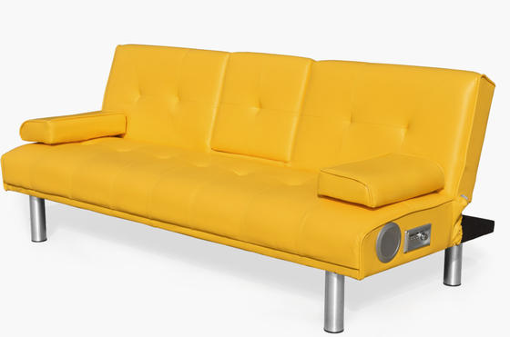 Futon Lounger Canapé Convertible en Faux Cuir Canapé Futon 3 Places Moderne