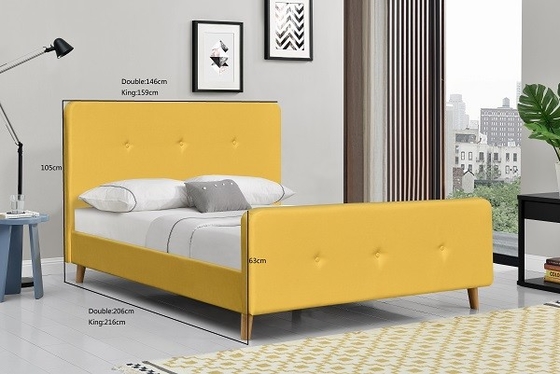 Fabricant de lit tapissé par tissu scandinave moderne de taille de la Reine de cadre de lit