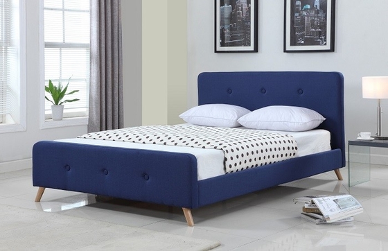 Fabricant de lit tapissé par tissu scandinave moderne de taille de la Reine de cadre de lit