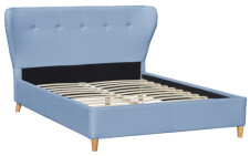 Couleur bleue moderne de cadre de lit tapissée par tissu de contreplaqué de conception simple