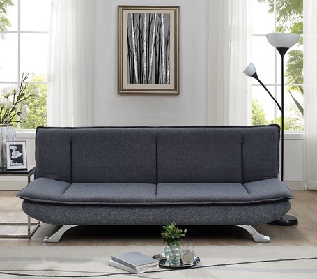 Grey Fabric foncé 3 Seater Sofa Bed With Chrome Feet 100 morceaux de MOQ