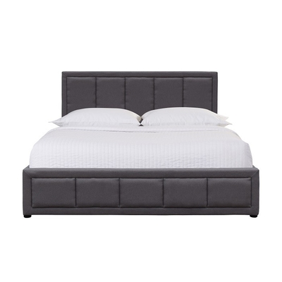 En bois foncés de Grey Double Size Linen Fabric tapissés enfoncent les fabricants en gros de lit