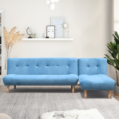 Pliage en forme de L Sofa Bed Blue/vente en gros lit de Grey Polyester Upholstered Modern Sofa