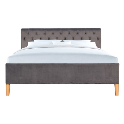 Taille de double de Grey Tufted Upholstered Platform Bed pour les fabricants en gros de lit de chambre à coucher