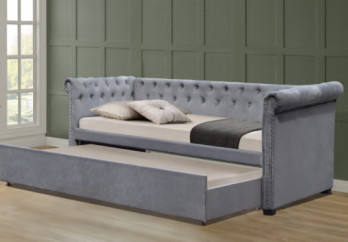Daybed de Grey Colour Multifunctional Upholstered Trundle avec le stockage