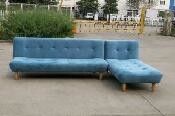 Le bleu moderne se pliant en forme de L a tapissé la longévité élevée de Sofa Bed