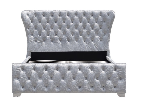 Cadre écrasé personnalisable du Roi Home Furniture Bed de velours avec des boutons